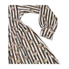 Vestido Flanelado Manga Longa Estampado Ursas 15003 - Hrradinhos