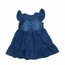 Vestido Jeans Cavado Franzido Bordado 1605 - Meigo Olhar