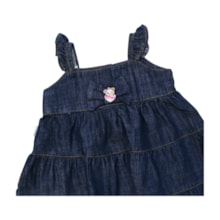 Vestido Jeans com Laço 10631 - Mini Miss  