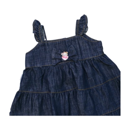 Vestido Jeans com Laço 10631 - Mini Miss  