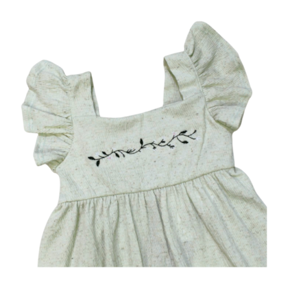 Vestido Manga Curta Bordado Florzinhas 37080 - Angerô  