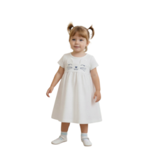 Vestido Manga Curta Carinha com Glitter 27011 - Rollu
