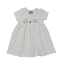 Vestido Manga Curta Carinha com Glitter 27011 - Rollu
