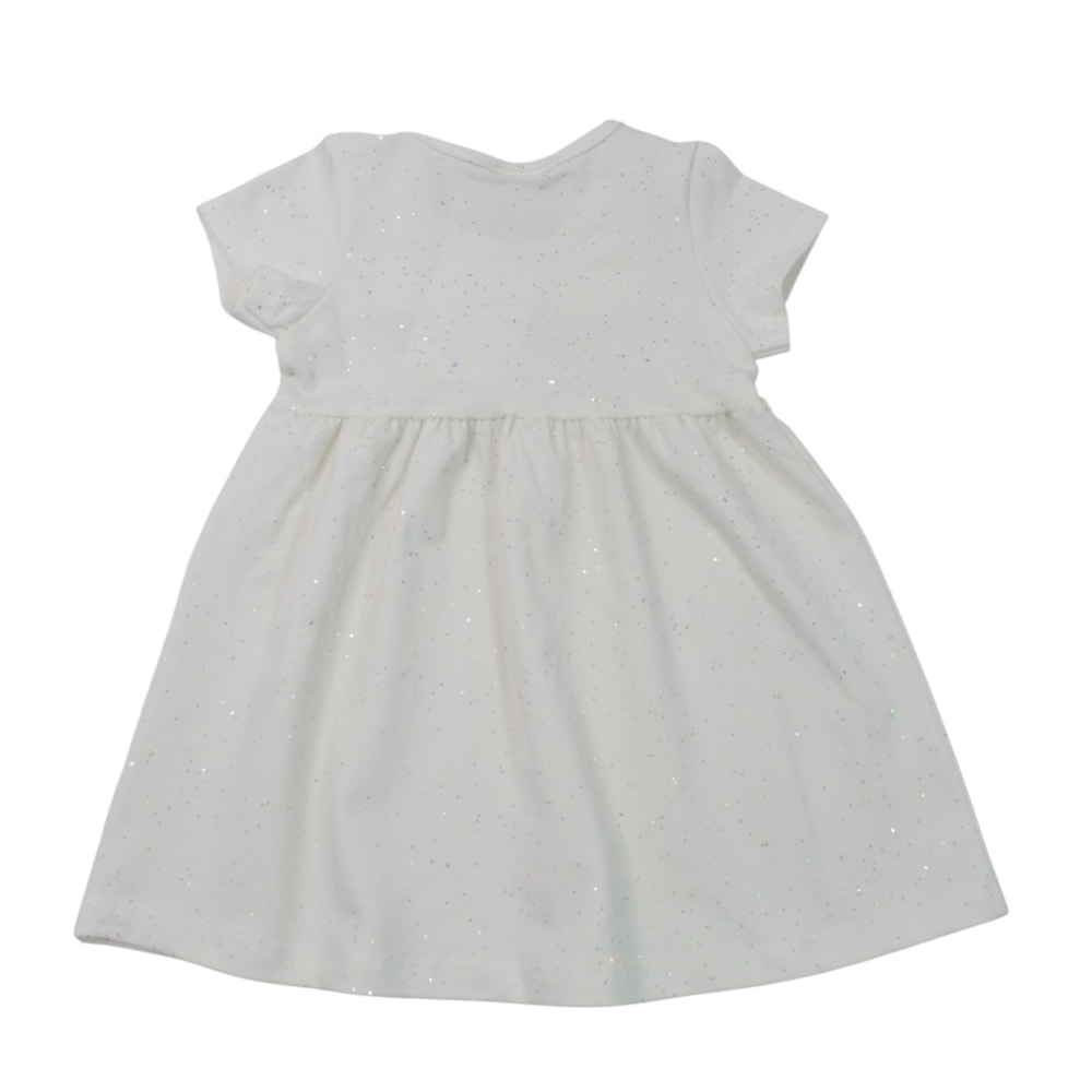 Vestido Manga Curta Carinha com Glitter 27011 - Rollu