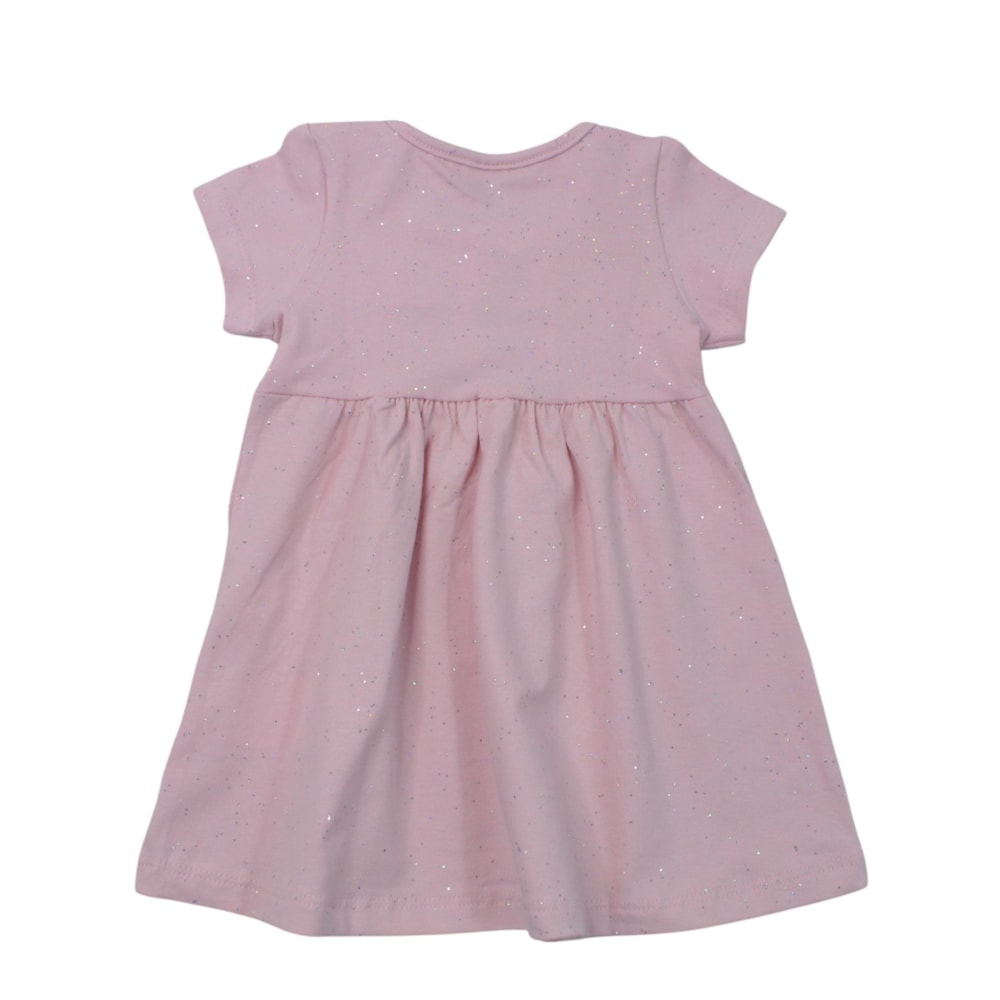 Vestido Manga Curta Carinha com Glitter 27011 - Rollu