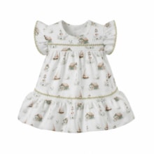 Vestido Manga Curta com Colan Embutido Estampado Casas 2001834 - Milon