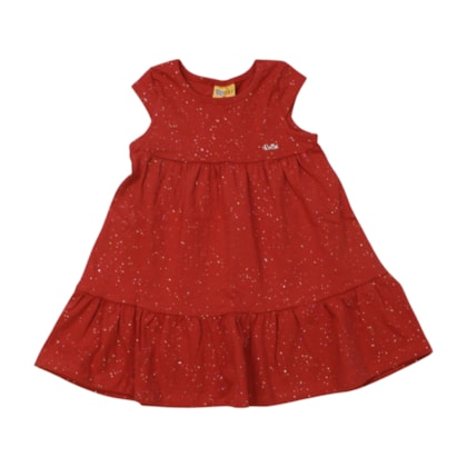Vestido Manga Curta com Glitter 25131 - Rollu 