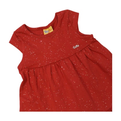 Vestido Manga Curta com Glitter 25131 - Rollu 