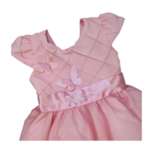 Vestido Manga Curta com Nervuras Borboletas 126 - Cute Cute