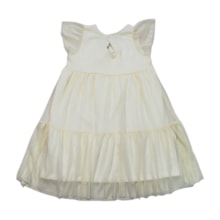 Vestido Manga Curta com Tule 25158 - Rollu  