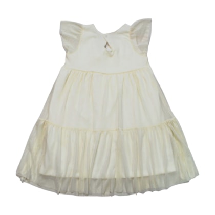 Vestido Manga Curta com Tule 25158 - Rollu  