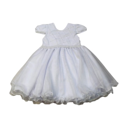Vestido Manga Curta com Tule 3426 - Nelu  