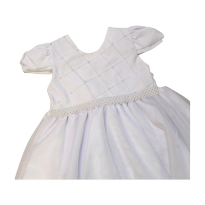 Vestido Manga Curta com Tule 3426 - Nelu  