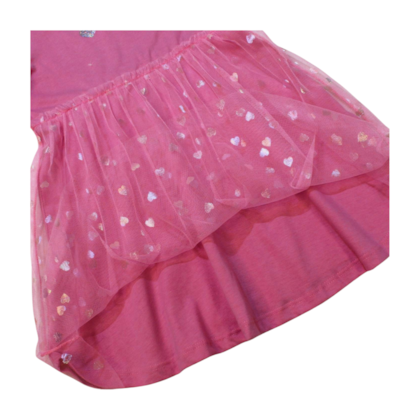 Vestido Manga Curta com Tule Corações C81126 - Cativa 