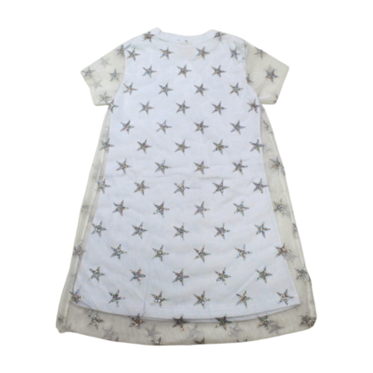 Vestido Manga Curta com Tule Estampado Estrelas 22314 - Two Colors     