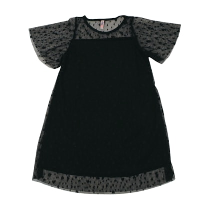 Vestido Manga Curta com Tule  S80309 - 4You