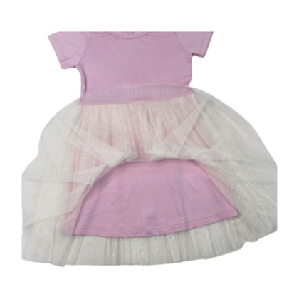 Vestido Manga Curta com Tule S80336 - 4You