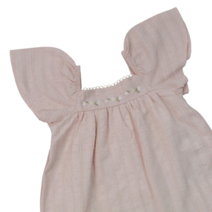 Vestido Manga Curta em Tecido Poá Jacquard - 37430 - Angerô