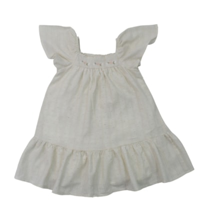 Vestido Manga Curta em Tecido Poá Jacquard - 37430 - Angerô