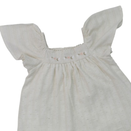 Vestido Manga Curta em Tecido Poá Jacquard - 37430 - Angerô