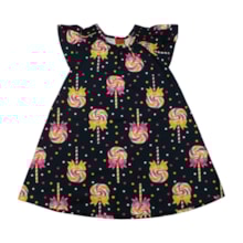 Vestido Manga Curta Estampa Catavento 1001001 - Kyly