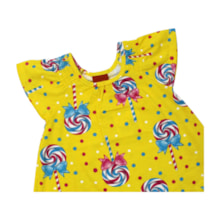 Vestido Manga Curta Estampa Catavento 1001001 - Kyly