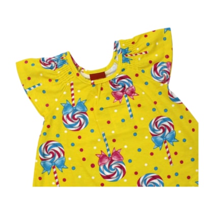 Vestido Manga Curta Estampa Catavento 1001001 - Kyly