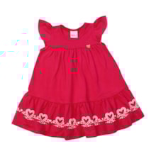 Vestido Manga Curta Estampa Corações 11874 - Kaiani