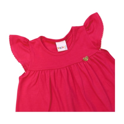 Vestido Manga Curta Estampa Corações 11874 - Kaiani