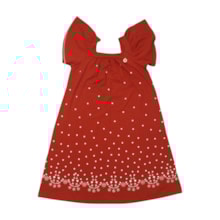 Vestido Manga Curta Estampa Corações 22929 - Glinny