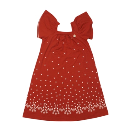 Vestido Manga Curta Estampa Corações 22929 - Glinny