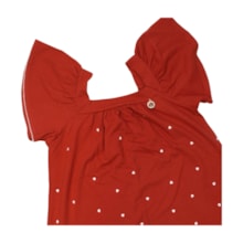 Vestido Manga Curta Estampa Corações 22929 - Glinny