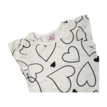 Vestido Manga Curta Estampa Corações 36953 - Brandili