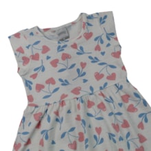 Vestido Manga Curta Estampa Corações A0264 - Alakazoo