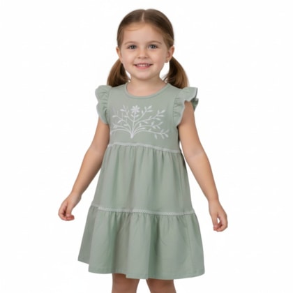 Vestido Manga Curta Estampa Flor 2001752 - Milon