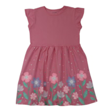 Vestido Manga Curta Estampa Flores 27233 - Brandili
