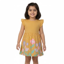 Vestido Manga Curta Estampa Flores 27233 - Brandili