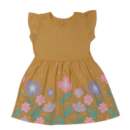 Vestido Manga Curta Estampa Flores 27233 - Brandili