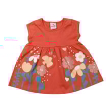 Vestido Manga Curta Estampa Flores 36711 - Brandil
