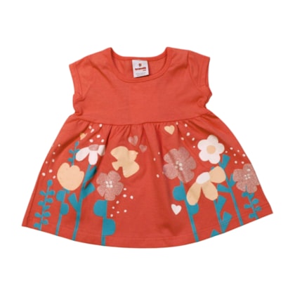 Vestido Manga Curta Estampa Flores 36711 - Brandili  