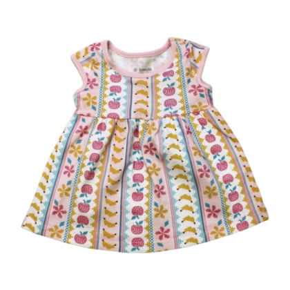 Vestido Manga Curta Estampa Frutas 36712 - Brandili
