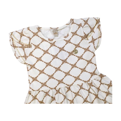 Vestido Manga Curta Estampado 22904 - Glinny 