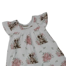 Vestido Manga Curta Estampado Cachorro 2001717 - Milon