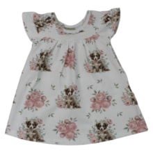 Vestido Manga Curta Estampado Cachorro 2001717 - Milon