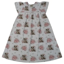 Vestido Manga Curta Estampado Cachorro 2001717 - Milon