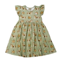 Vestido Manga Curta Estampado Cavalinho 2001031 - Milon