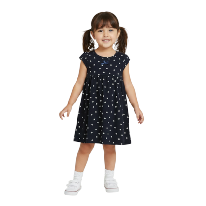 Vestido Manga Curta Estampado Corações 27045 - Rollu