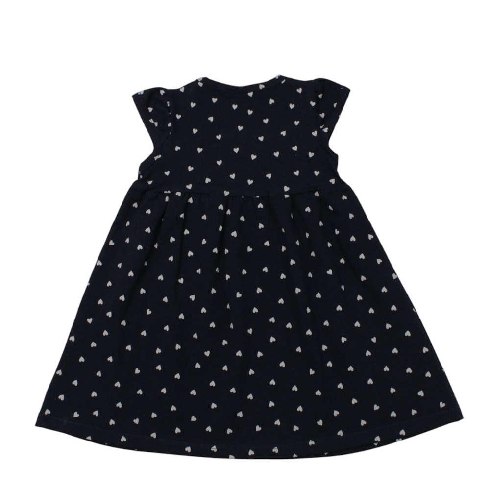 Vestido Manga Curta Estampado Corações 27045 - Rollu