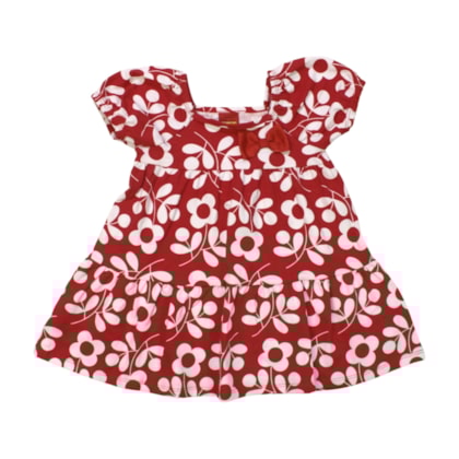 Vestido Manga Curta Estampado Flores 1001247 - Kyly  