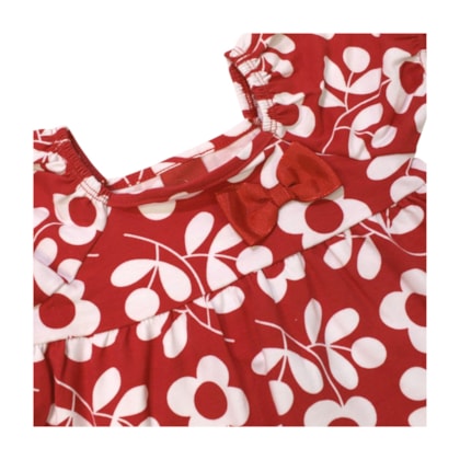 Vestido Manga Curta Estampado Flores 1001247 - Kyly  